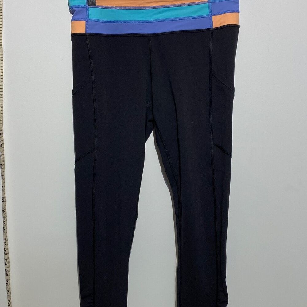 Lululemon Women's Colorful Waistband Ruffled Side Leggings Size 6